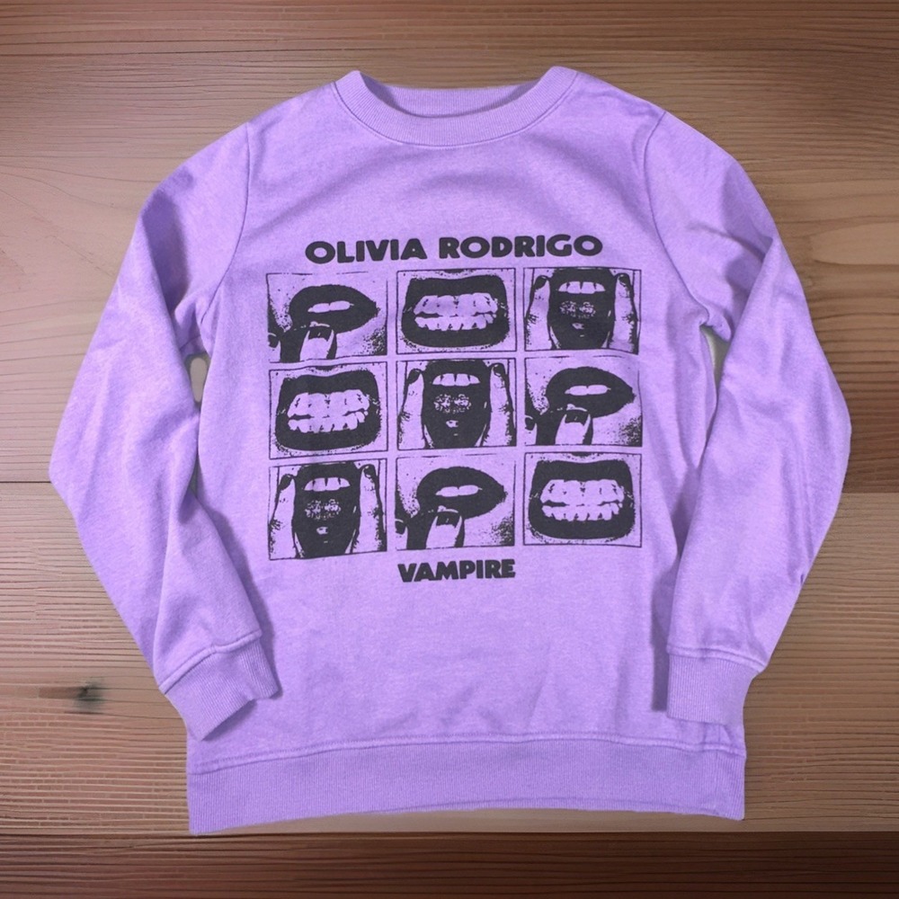 Olivia Rodrigo Vampire Sweatshirt Womens S Purple Guts Tour Merch